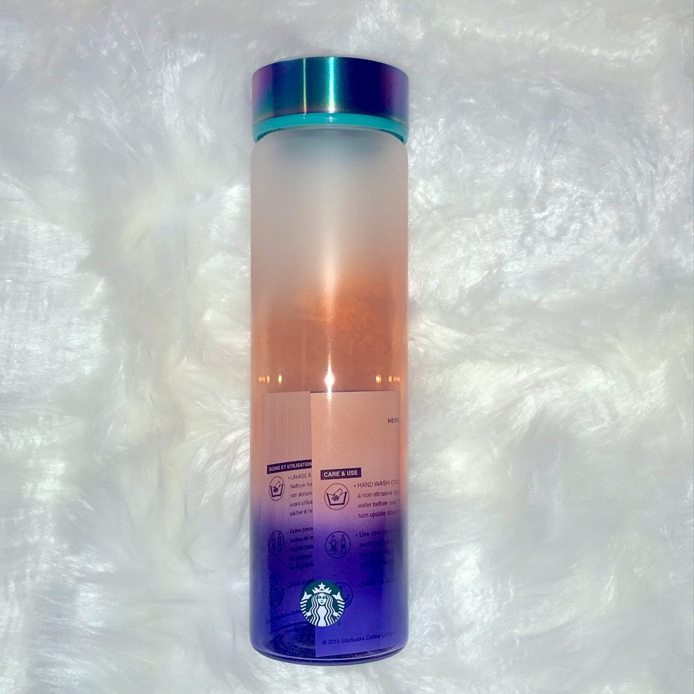 NWT Ombré Sunset Glass Starbucks Bottle